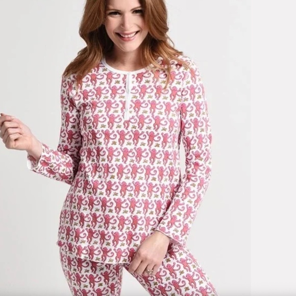Roller Rabbit Monkey Print Long Sleeve Pajama Top - Picture 5 of 5